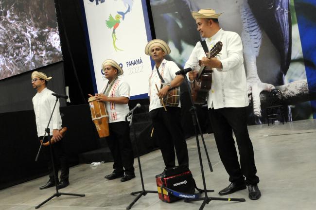 Musicians perform throughout the opening ceremony