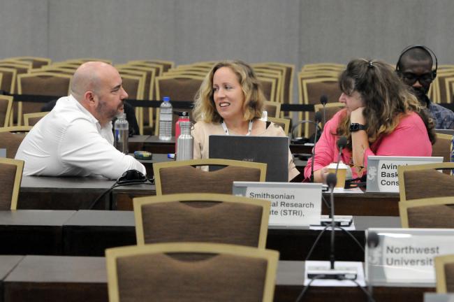 Observers discuss informally