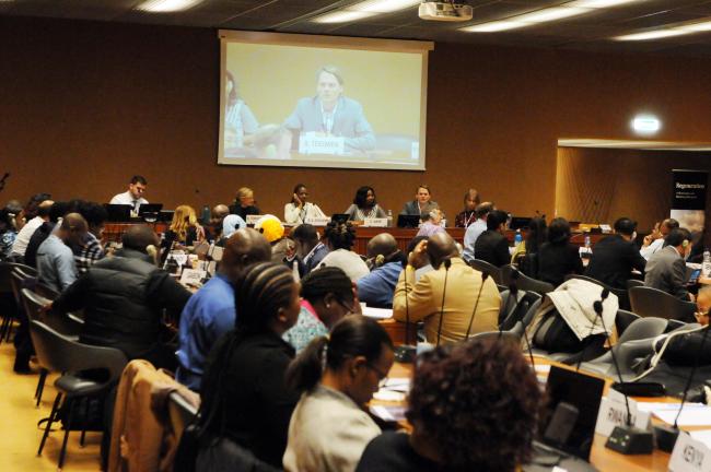 Participants listen to the remarks from Stephen Teeuwen, Technical Secretary International Development, Netherlands Commission for Environmental Assessment (NCEA)