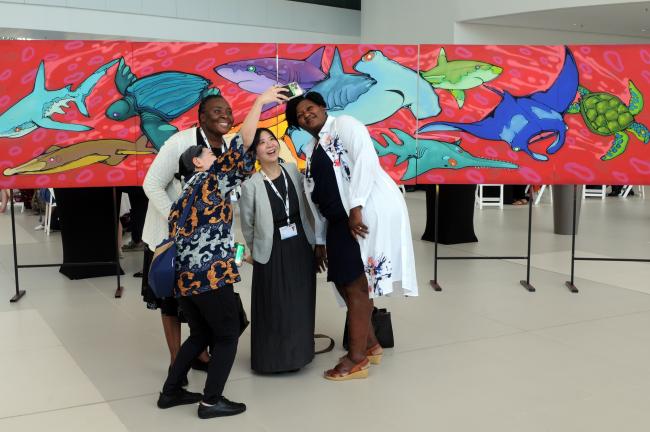 Participants take a selfie