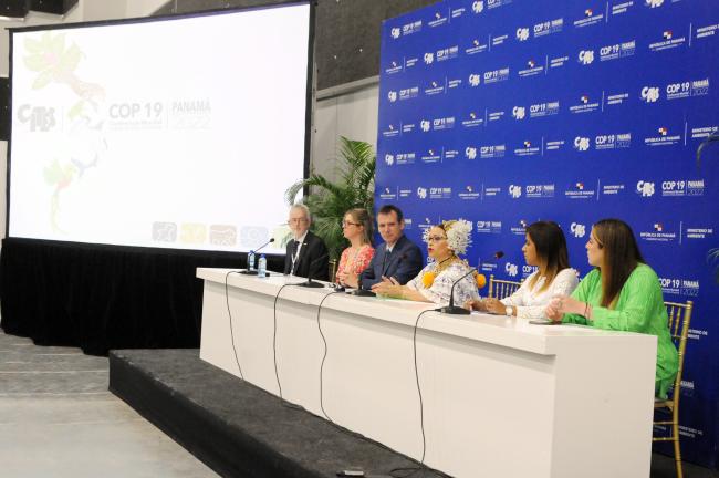 The dais during a press conference
