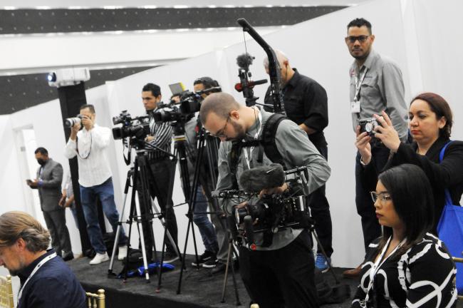 The media during the event