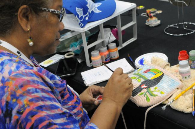 A woman paints