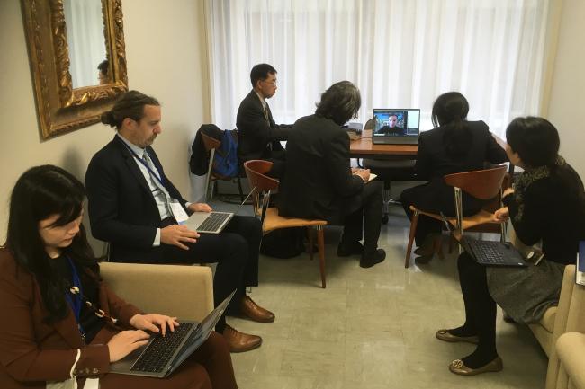 The UN-Water Secretariat facilitating a virtual discussion on the Water Action Decade