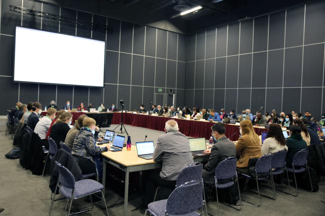 View of the room during a contact group on GBF sections
