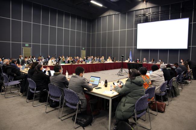 View of the room during a contact group on monitoring reporting and review