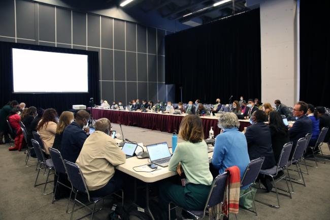 View of the room during a contact group on capacity-building, and technical and scientific cooperation