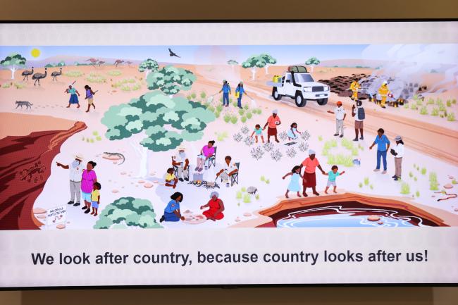 A slide from Indigenous Desert Alliance_SideEventsCBDCOP15_12Dec2022_Photo.jpg