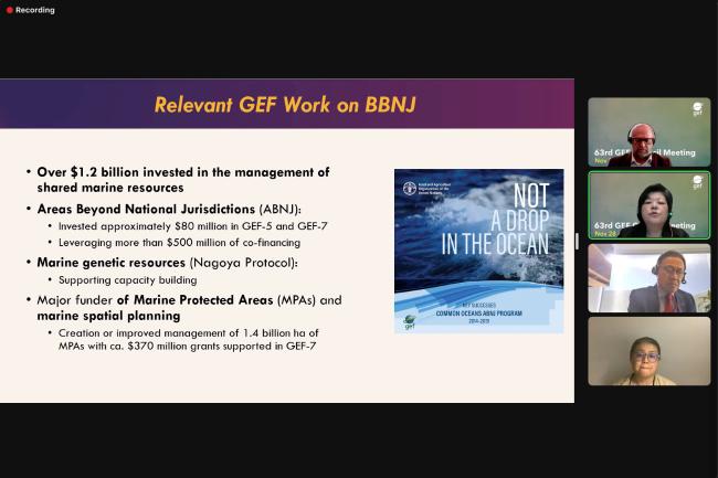 A slide from the presentation by Chizuru Aoki, GEF Secretariat