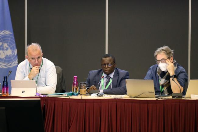 From L-R: Basile van Havre, Canada; Francis Ogwal, Uganda; and Kieran Noonan-Mooney, CBD Secretariat