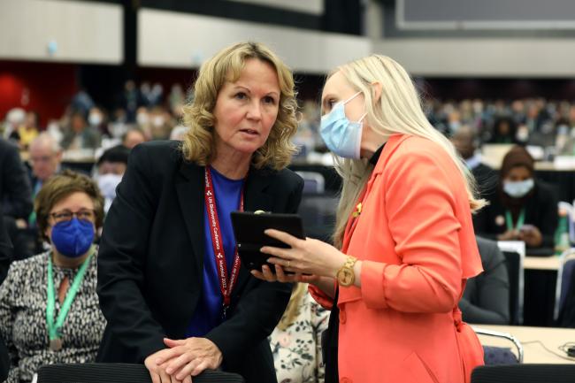 Steffi Lemke, Federal Minister for the Environment, Nature Conservation, Nuclear Safety and Consumer Protection, Germany, with Maria Ohisalo, Minister of the Environment and Climate Change, Finland