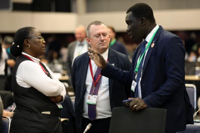 From L-R: Jeanne d'Arc Mujawamariya, Minister of Environment, Rwanda; Lee James Taylor White, Minister of Water, Forests, the Sea and Environment, Gabon; and Ousseynou Kassé, Senegal 