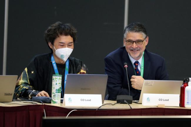 Xiang Gao, China, with Norbert Baerlocher, Switzerland