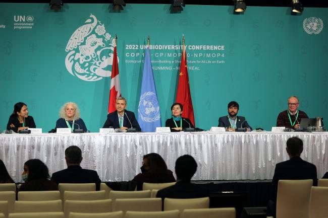 From L-R: Sharon Gil, UN Environment Programme; Kobie Brand, Deputy Secretary General, ICLEI; Christophe Najdovski, Deputy Mayor, Paris, France; Marina Robles García, Secretary of the Environment, Mexico City, Mexico; Jaime Pumarejo, Mayor of Barranquilla, Colombia; and Terry Collins, UN Environment Programme