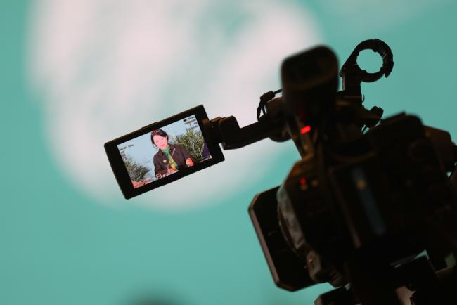 Presenters were recorded throughout the day