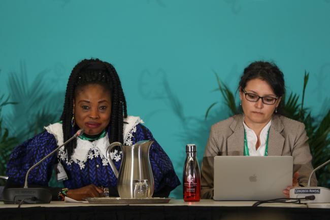Mariann Bassy, Alliance for Food Sovereignty in Africa, and Georgina Catacora-Vargas, SOCLA