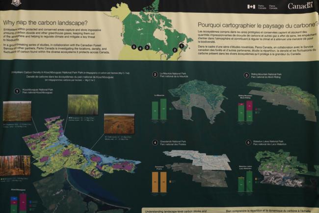 A poster on display highlights the importance of mapping the carbon landscape