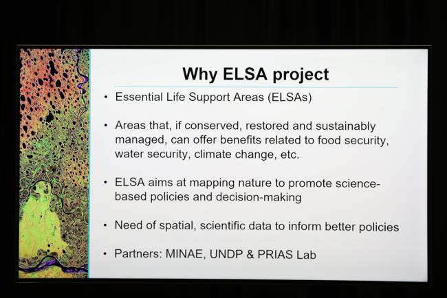 Essential Life Support Areas (ELSAs) were discussed in the session on spatial data for policy coherence: mapping hope