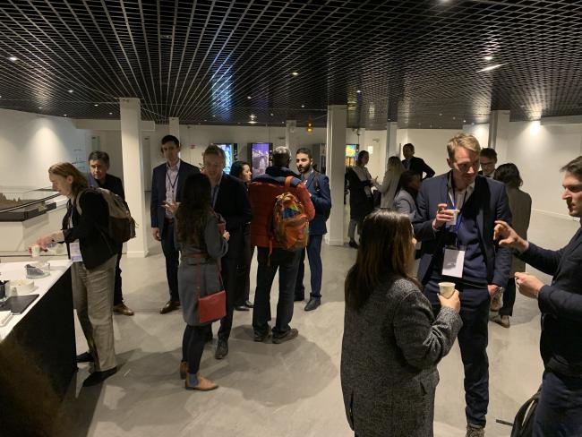 Participants enjoyed a quick coffee break between the open and closed sessions of the meeting