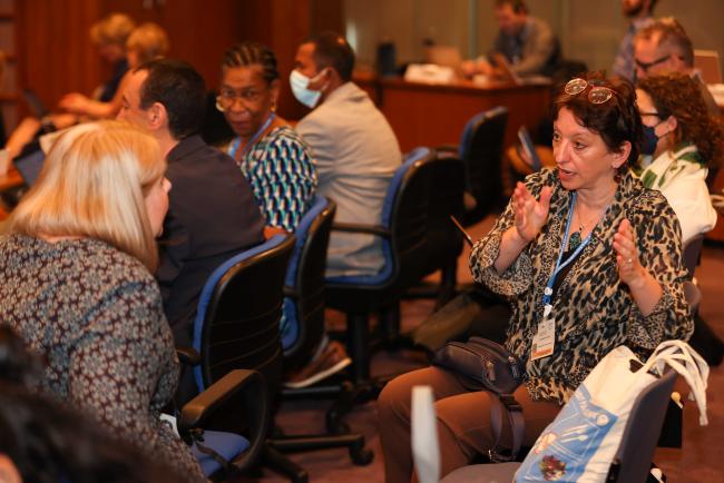 Delegates confer during the session_OEWG1.2_30jan2023_photo.jpg