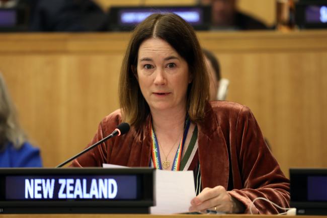 Victoria Hallum, New Zealand, facilitates discussions on implementation and compliance, and dispute settlement