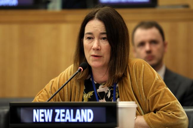 Victoria Hallum, New Zealand, facilitates discussions on implementation and compliance, and dispute settlement
