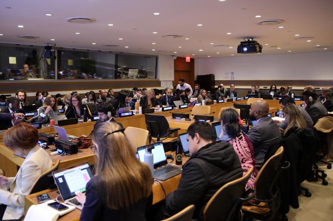View of the room during informal negotiations on cross-cutting issues and institutional arrangements