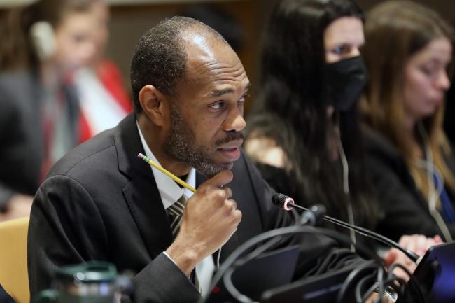 Kurt Davis, Jamaica, facilitator of the informal group on cross-cutting issues and institutional arrangements