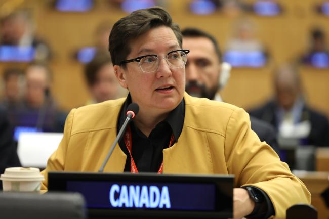 Renée Sauvé, Canada, facilitated the informal discussions on ABMTs, including MPAs
