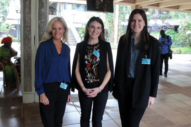 L-R: Natasha Scott, independent technical expert; Halshka Graczyk and Lacye Groening, ILO