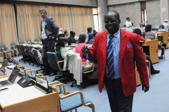 John Kilonzo, UN support member, announces the start of plenary