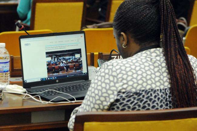 A participant checks the ENB website