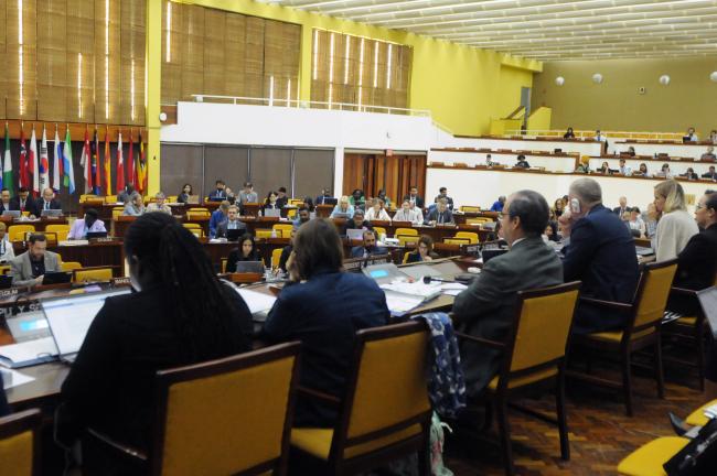 The dais during Monday's Council discussions