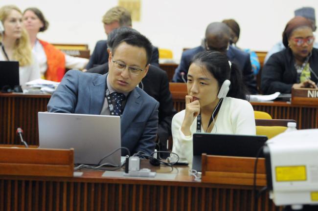 Chinese delegates during the session