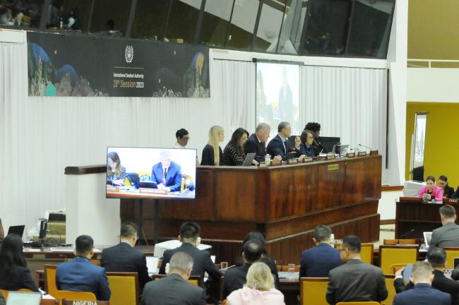 The dais during the opening remarks made by ISA Secretary-General Michael Lodge