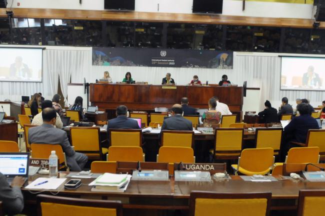 The dais during Wednesday's proceedings