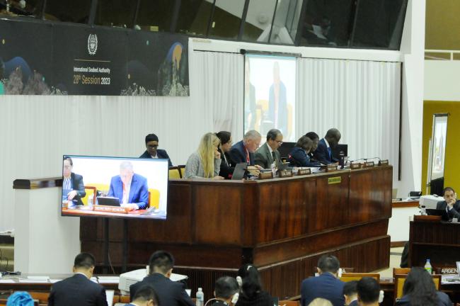 The dais during the remarks by Dais druing intervention by Michael Lodge, ISA Secretary-General