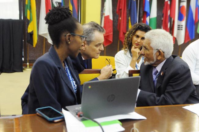 Amanda Fraser, Trinidad and Tobago; Olivier Guyonvarch, France; Diva Amon, deep-ocean stewardship initiative (DOSI); and Deryck Lance Murray, Trinidad and Tobago