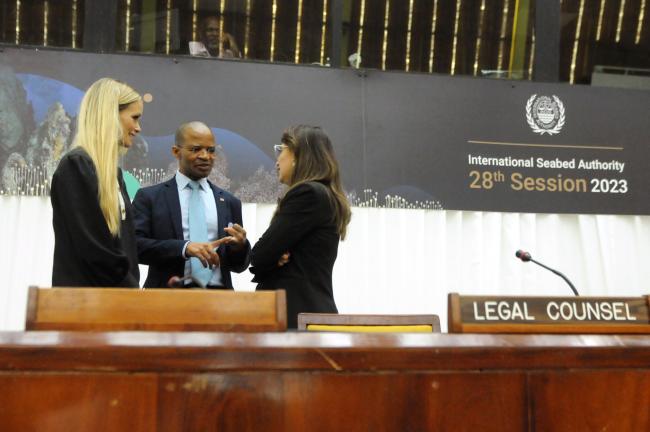Lea Kolmos Weis, ISA Secretariat; Thembile Joyini, South Africa; and Mariana Durney, ISA Secretariat