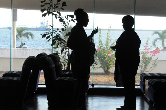 Participants during a break