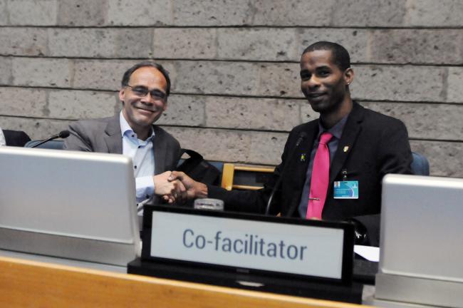 Thematic Group 3 Co-Facilitators Reginald Hernaus, the Netherlands, and Jonah Ormond, Antigua and Barbuda
