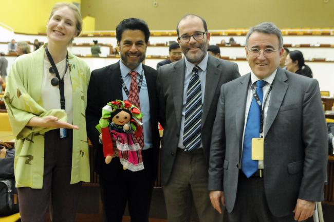 Dagny Hovind, Norway; Marcelino Miranda, Mexico; Jose Dallo, ISA Secretariat; and José Antonio Cabedo, Chile