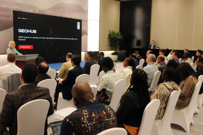 Participants during the event on Empowering SDG Policy Makers with Spatial Data and Analytics