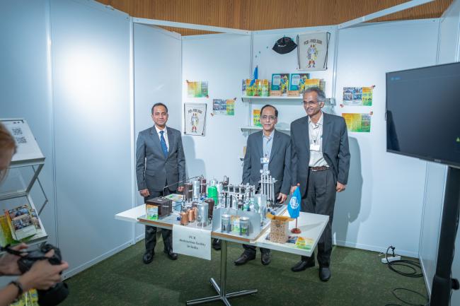 Delegates from India with a display of how they deal with PCBs