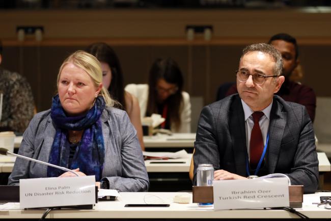Elina Palm, UNDRR, and Ibrahim Ozer, Director-General for Disaster Management and Climate Change, Turkish Red Crescent
