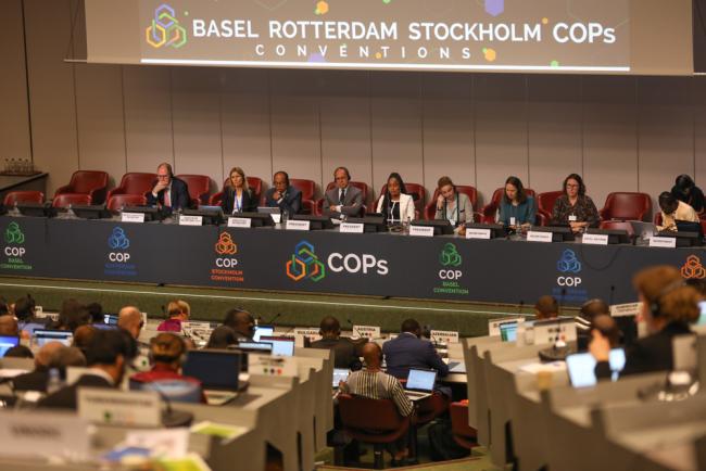 View of the dais during the morning plenary 