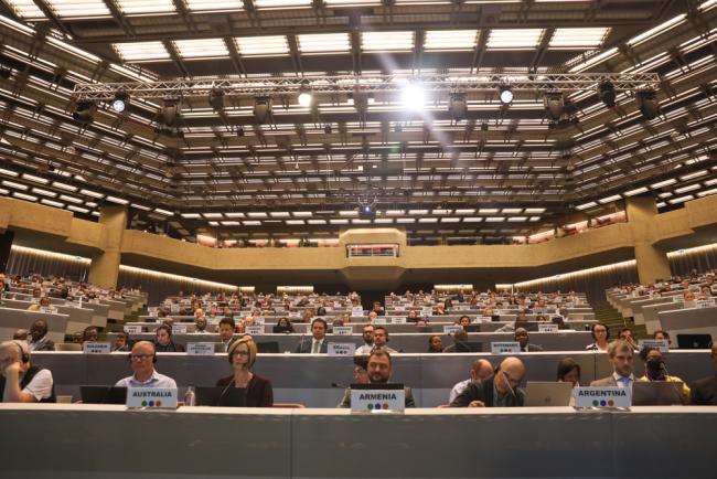 Delegates gather for the morning plenary