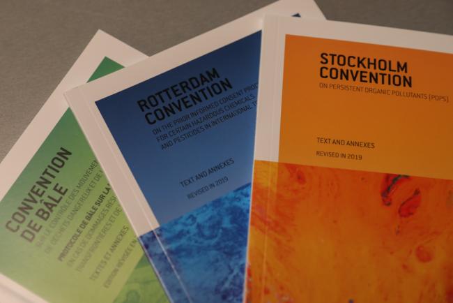 The Basel, Rotterdam and Stockholm Conventions on display around the venue