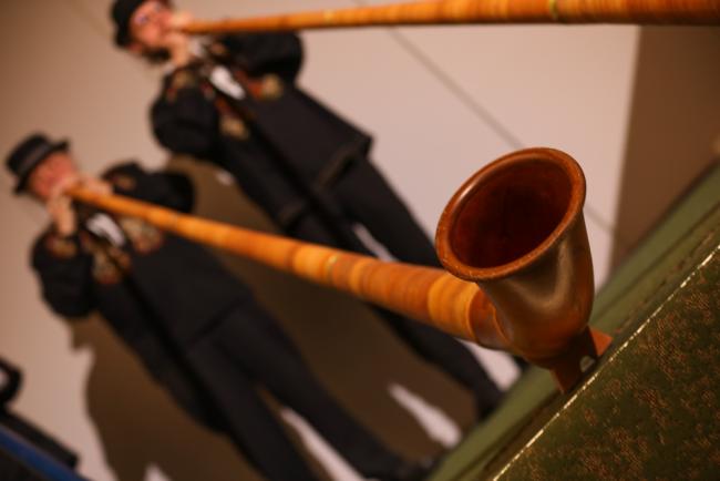 The BRS COPs opened with traditional Swiss music on the traditional alphorn