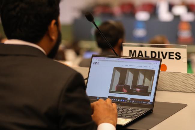 Delegates visit the ENB website to view photos of the day
